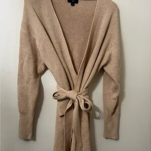J Crew Cotton Blend Wrap Dolman Sleeve Cardigan Sweater Jacket Heather Beige